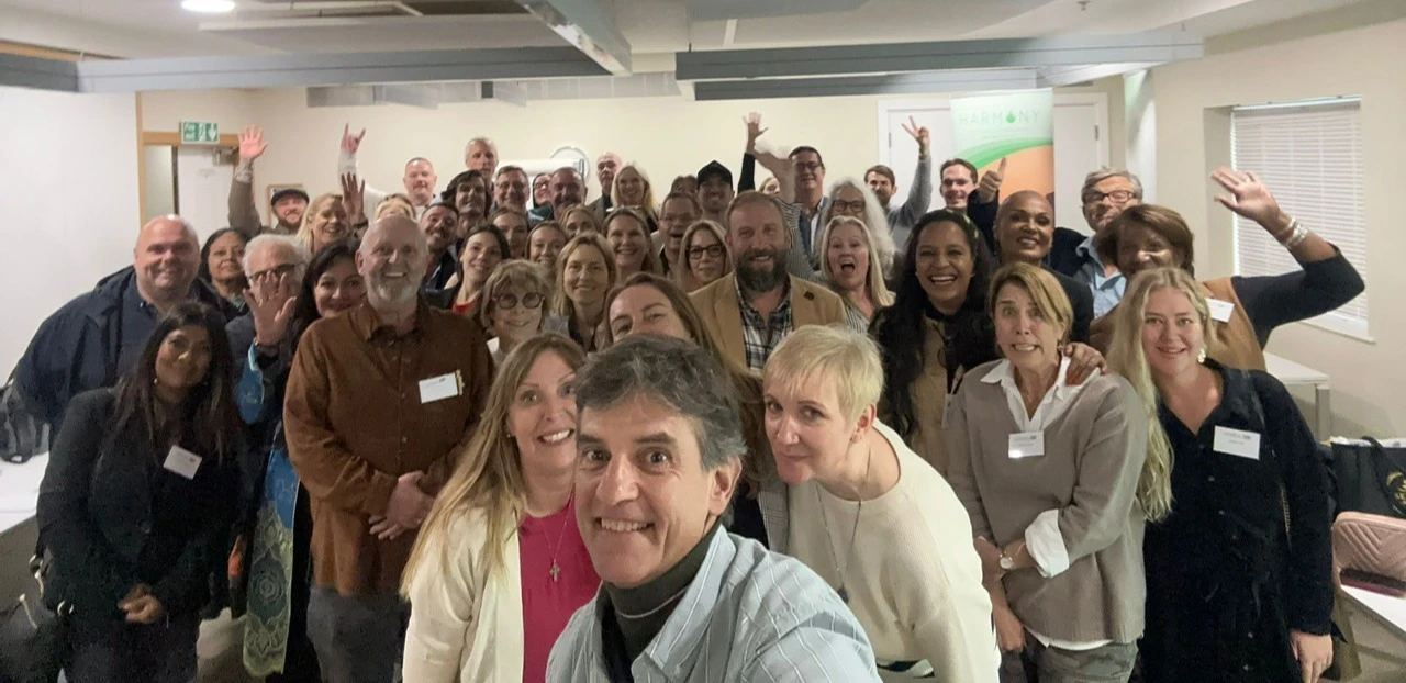 A group photograph of attendees at the 2023 London workshop